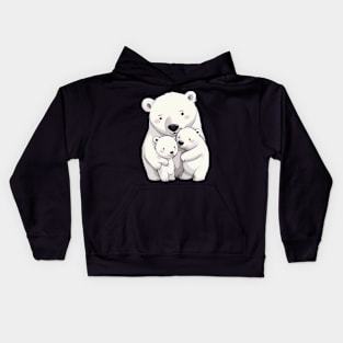 Polar Bear Family Kids Hoodie